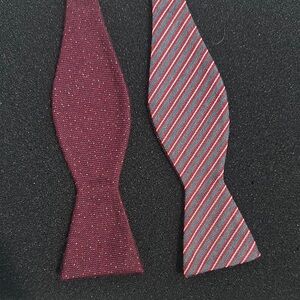 Men's Burgundy and Red Double Sided Self-Tie Bow Ties - Refined Formal Style